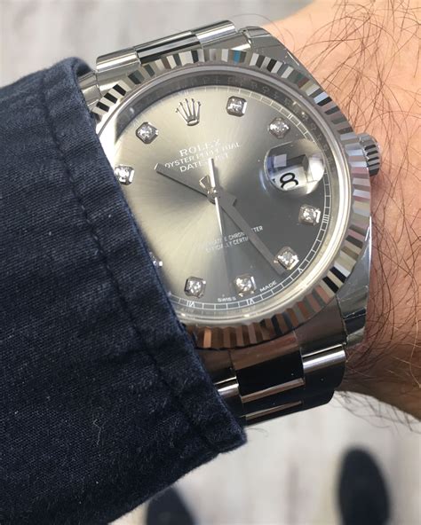 rolex datejust 41 rhodium diamond dial